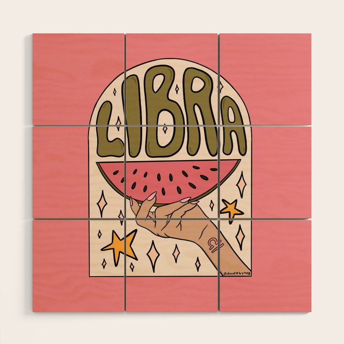 Libra Watermelon Wood Wall Art Gallery Image 1
