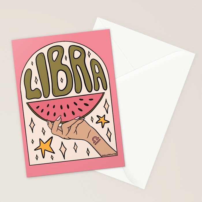 Libra Watermelon Stationery Card Gallery Image 2