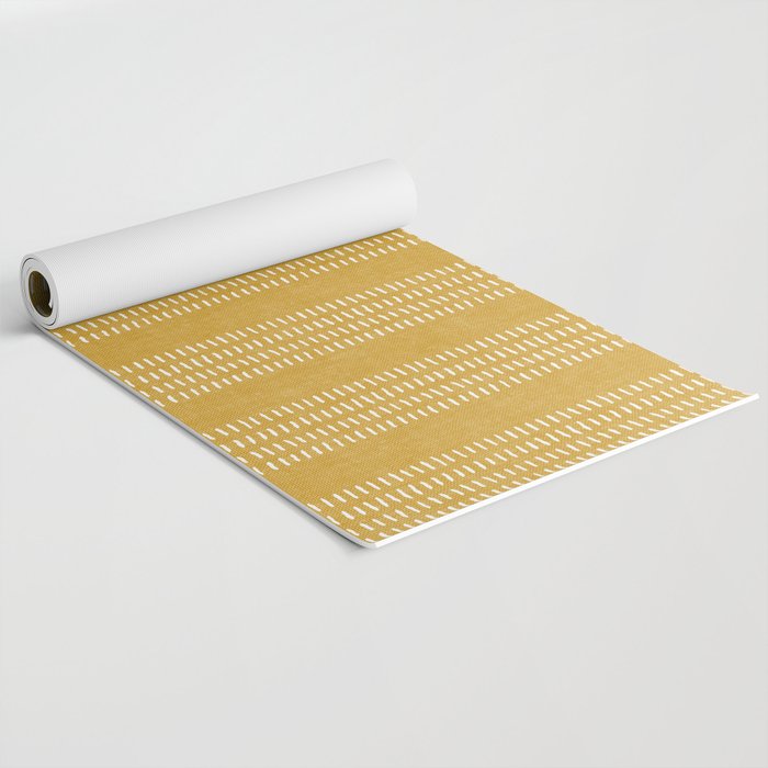 farmhouse stitch - gold Yoga Mat Gallery Image 2