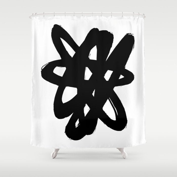 Radioactive Ink White Background Shower Curtain Gallery Image 1