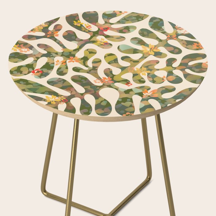 Matisse Inspired Colorful Abstract Leaves with Flowers Side Table Gallery Image 2