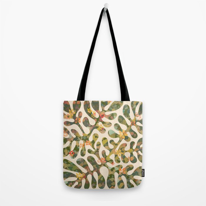 Matisse Inspired Colorful Abstract Leaves with Flowers Tote Bag Gallery Image 2