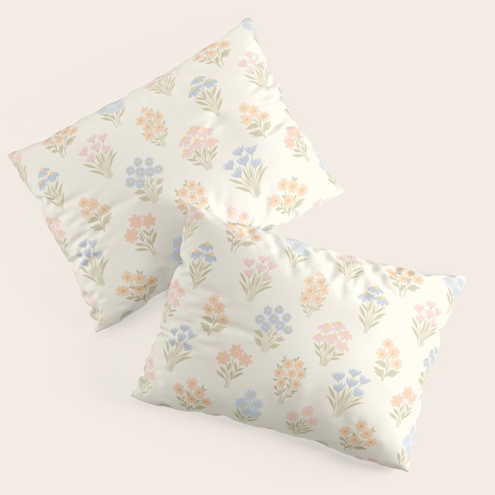 Pastel Wildflower Bouquets Pillow Sham Gallery Image 1