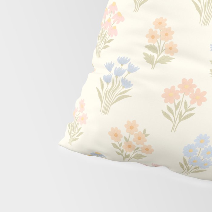 Pastel Wildflower Bouquets Pillow Sham Gallery Image 4
