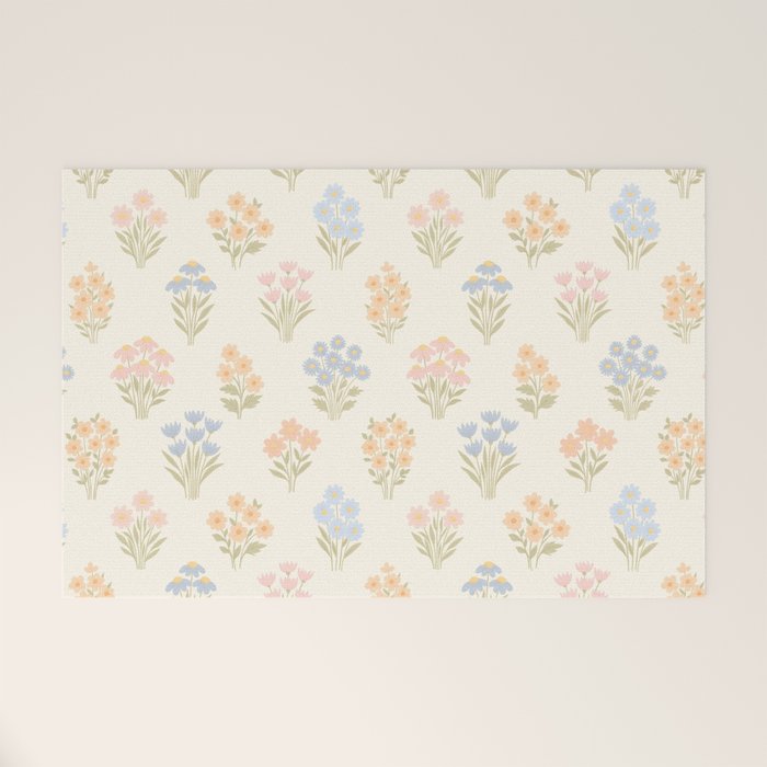 Pastel Wildflower Bouquets Welcome Mat Gallery Image 1