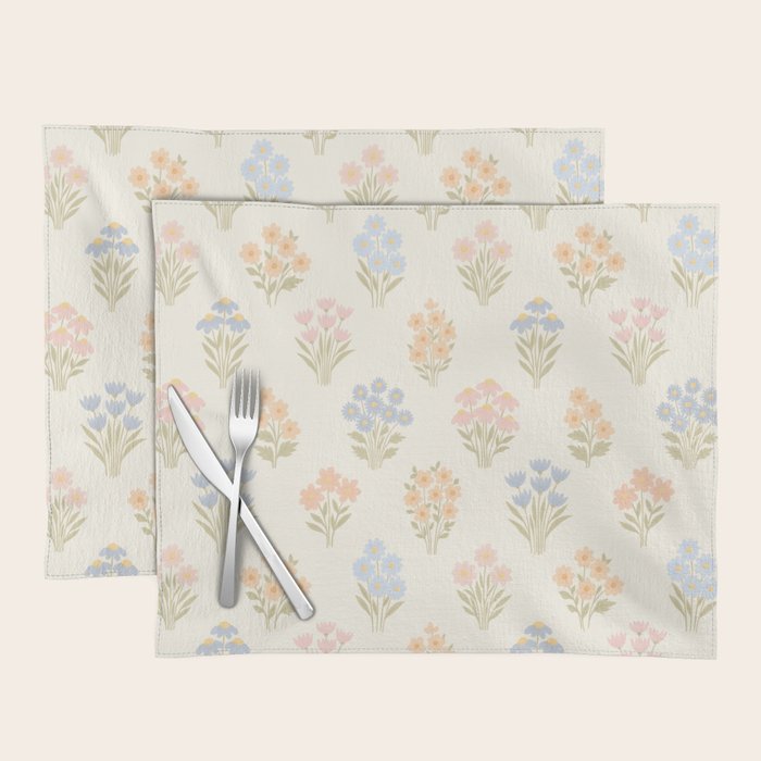 Pastel Wildflower Bouquets Placemat Gallery Image 1