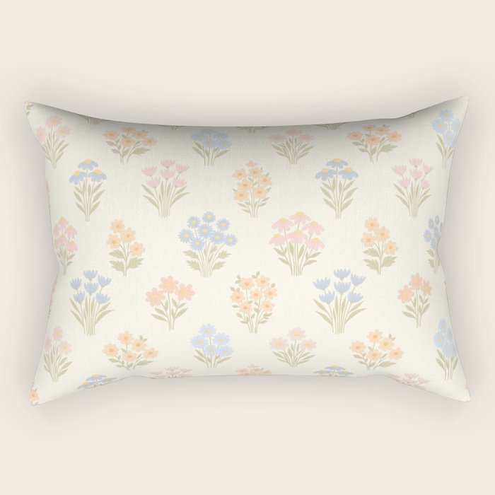 Pastel Wildflower Bouquets Rectangular Pillow Gallery Image 2