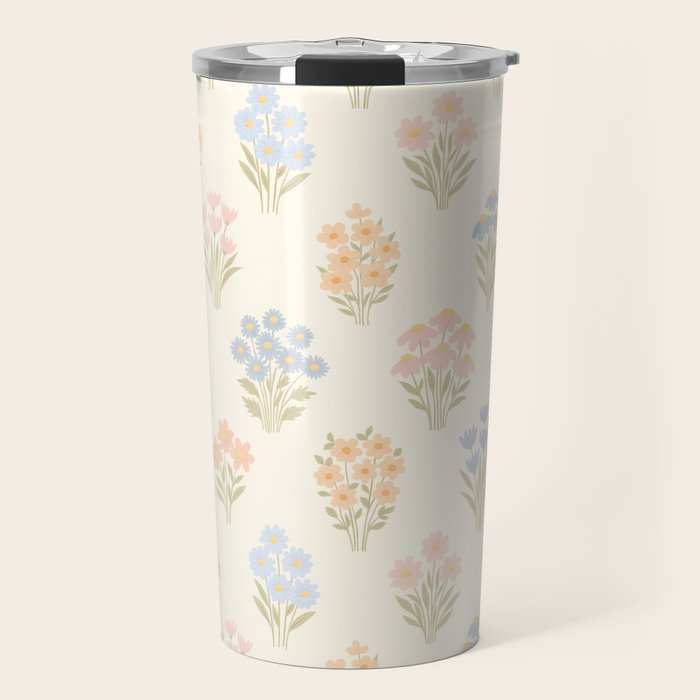 Pastel Wildflower Bouquets Travel Mug Gallery Image 1