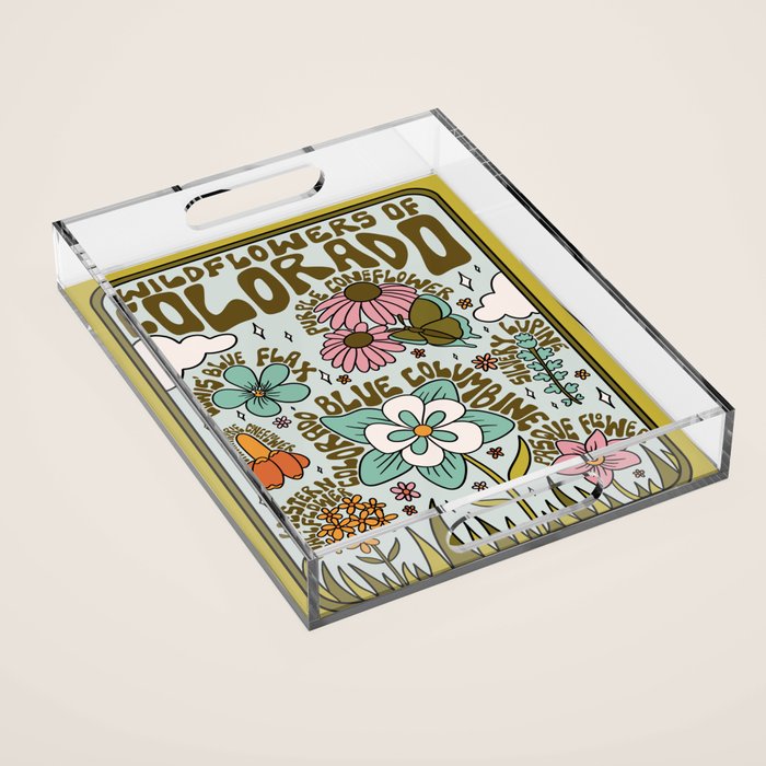 Colorado Widlflowers Acrylic Tray Gallery Image 1