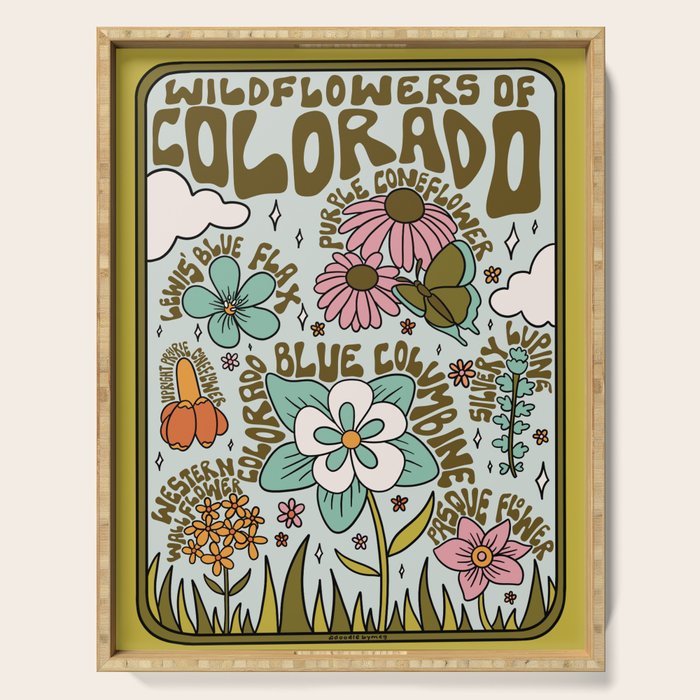 Colorado Widlflowers Serving Tray Gallery Image 1