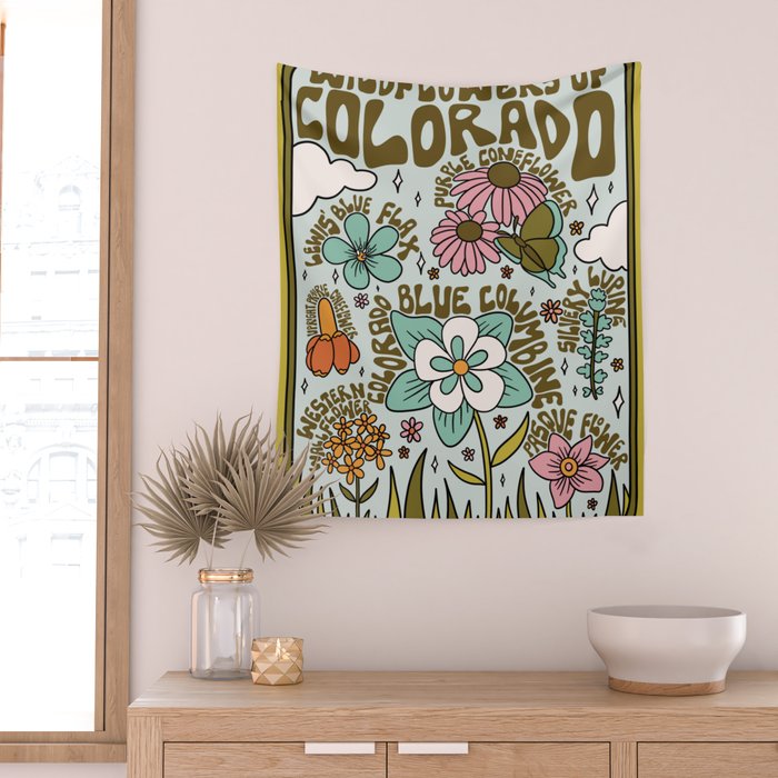 Colorado Widlflowers Wall Tapestry Gallery Image 2