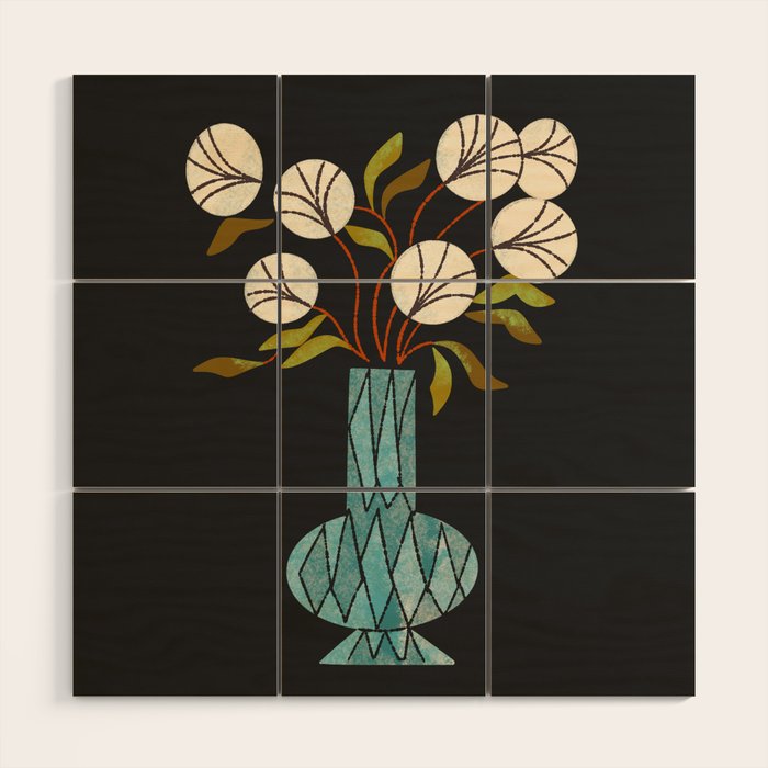 Crystal Vase Peonies Wood Wall Art Gallery Image 1