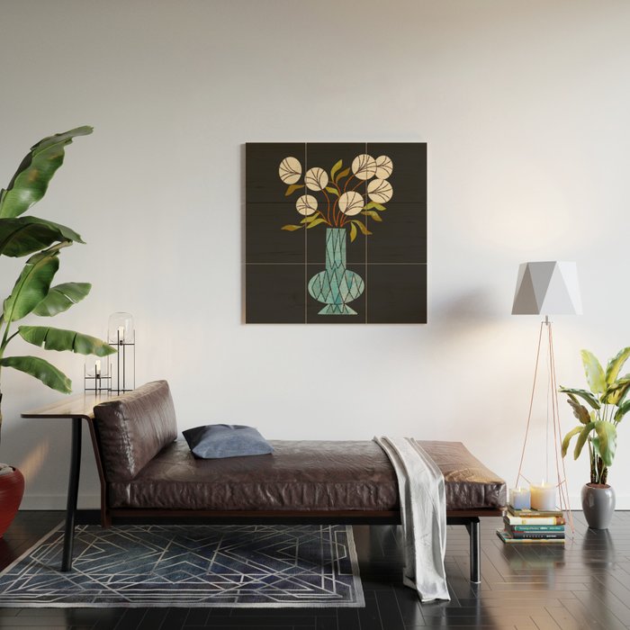 Crystal Vase Peonies Wood Wall Art Gallery Image 2