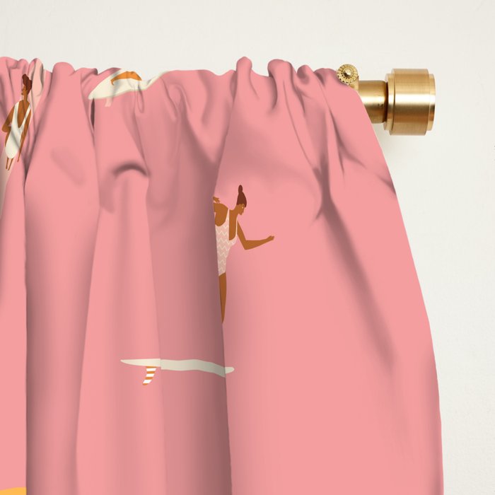 Surf girls in pink Window Curtain Gallery Image 2
