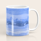 Vintage Western Desert Landscape in Night Blue Coffee Mug Gallery Image 1