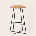 Eclectic Stripes Vertical Colorful Pink and Chartreuse Pattern Stool Gallery Image 1