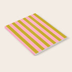 Eclectic Stripes Vertical Colorful Pink and Chartreuse Pattern Notebook Gallery Image 2