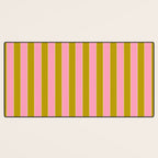 Eclectic Stripes Vertical Colorful Pink and Chartreuse Pattern Desk Mat Gallery Image 3