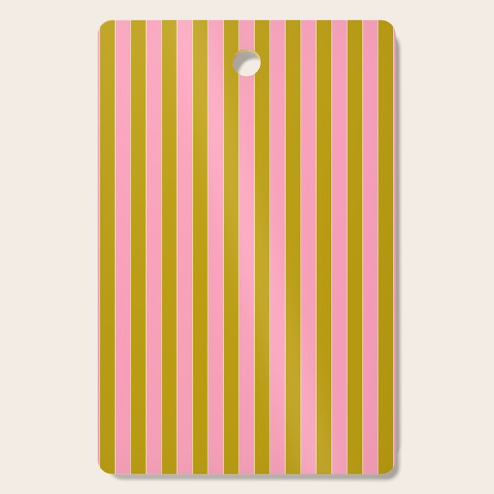 Eclectic Stripes Vertical Colorful Pink and Chartreuse Pattern Cutting Board Gallery Image 1