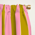 Eclectic Stripes Vertical Colorful Pink and Chartreuse Pattern Window Curtain Gallery Image 2