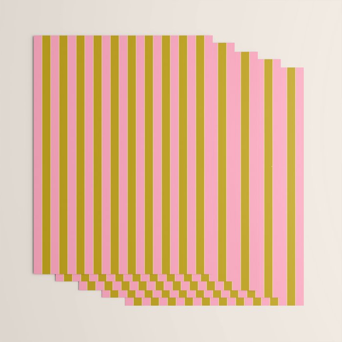 Eclectic Stripes Vertical Colorful Pink and Chartreuse Pattern Wrapping Paper Gallery Image 3