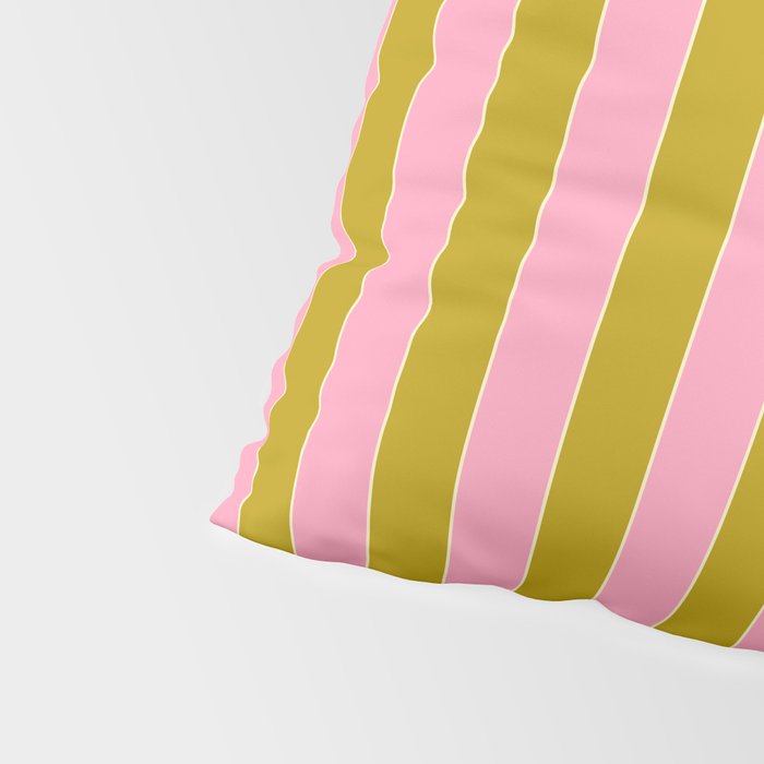Eclectic Stripes Vertical Colorful Pink and Chartreuse Pattern Pillow Sham Gallery Image 4