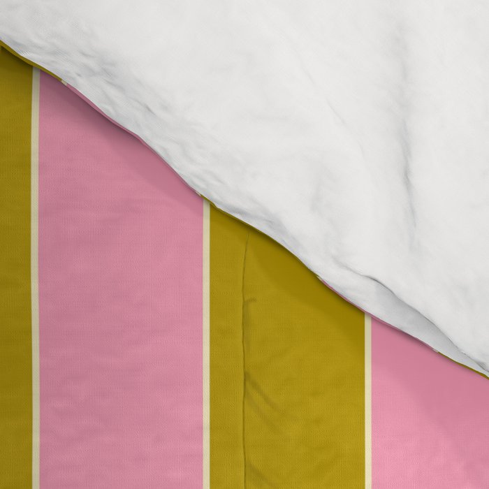 Eclectic Stripes Vertical Colorful Pink and Chartreuse Pattern Comforter Gallery Image 4