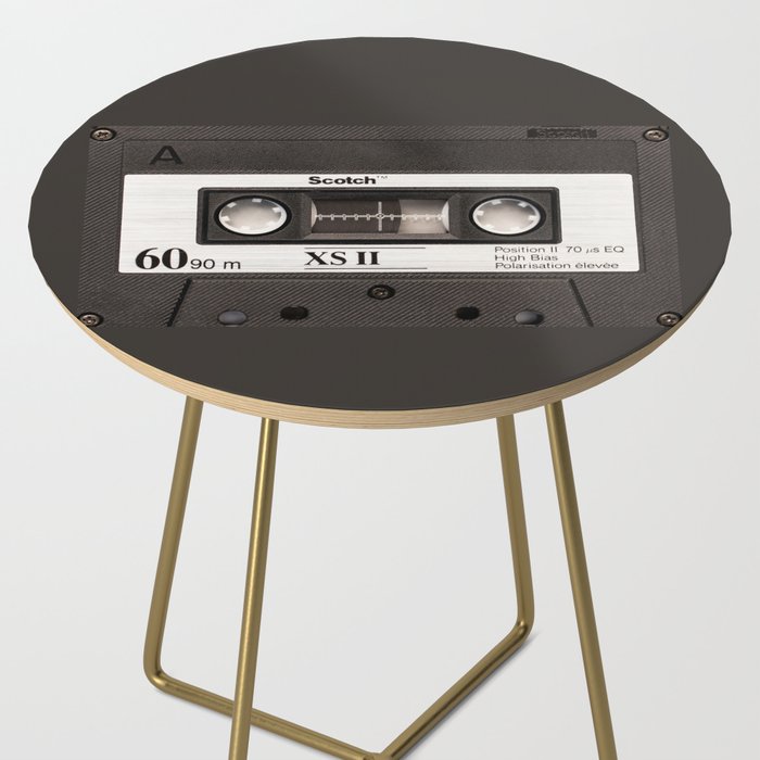 Cassette Tape Black And White #decor #society6 #buyart Side Table Gallery Image 2
