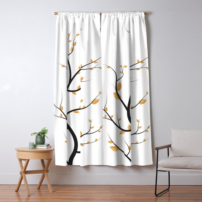 golden leaves Window Curtain Gallery Image 1