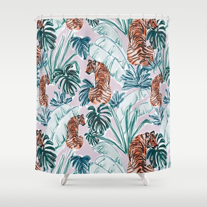Tiger Jungle Shower Curtain Gallery Image 1