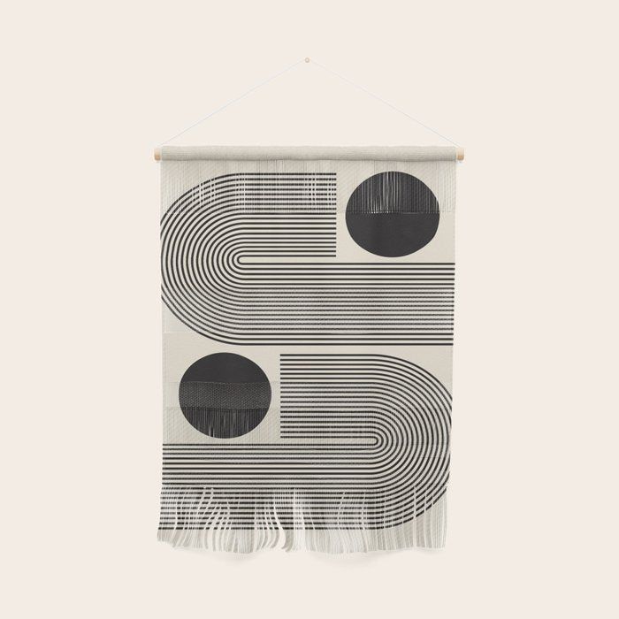 Abstraction_BLACK_LINE_DOT_POP_ART_Minimalism_004D Wall Hanging Gallery Image 1