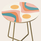 Abstract Wavy Rainbow and Sun Pattern in retro theme Side Table Gallery Image 2