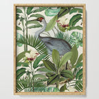 Tropical Heron Bird Rainforest Illustration Serving Tray Gallery Image 1
