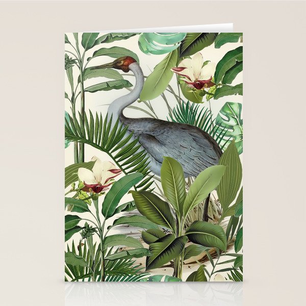 Tropical Heron Bird Rainforest Illustration Stationery Card Gallery Image 1