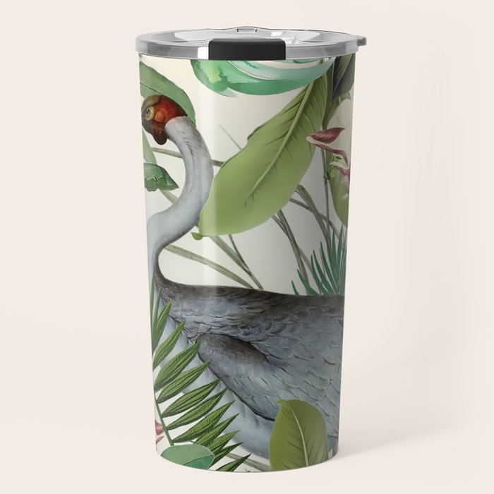 Tropical Heron Bird Rainforest Illustration Travel Mug Gallery Image 1