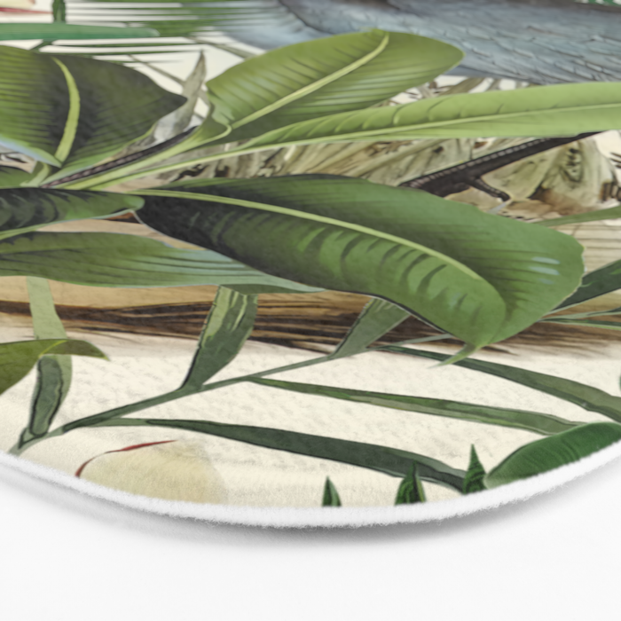 Tropical Heron Bird Rainforest Illustration Bath Mat Gallery Image 3