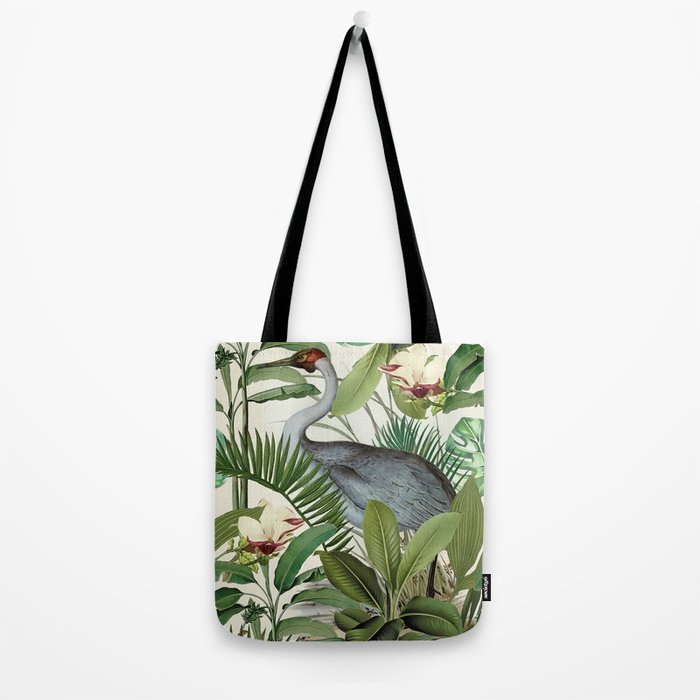 Tropical Heron Bird Rainforest Illustration Tote Bag Gallery Image 2