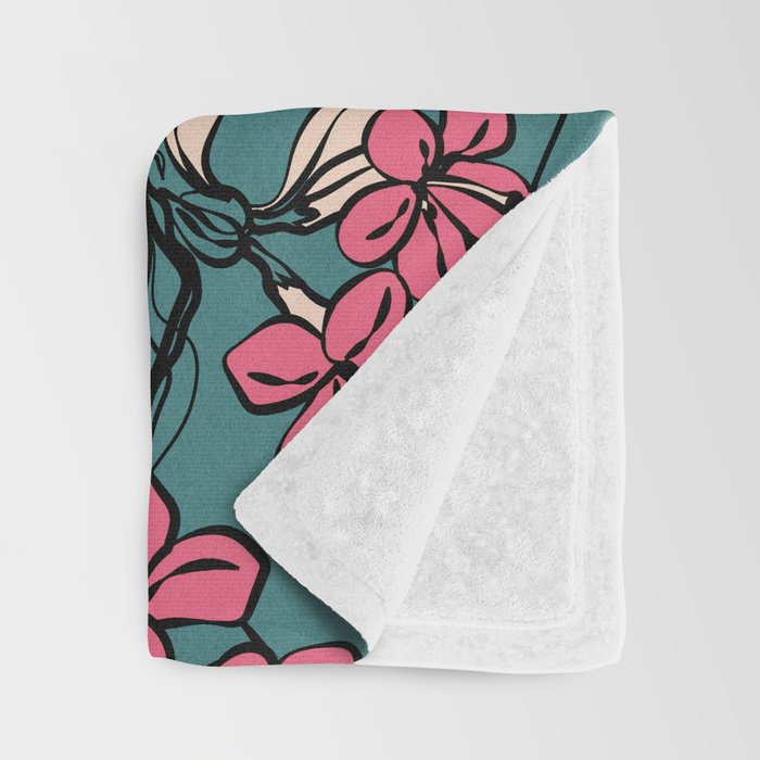 Floral Jellyfishes 1 Throw Blanket Gallery Image 3