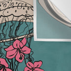Floral Jellyfishes 1 Wall Tapestry Gallery Image 3