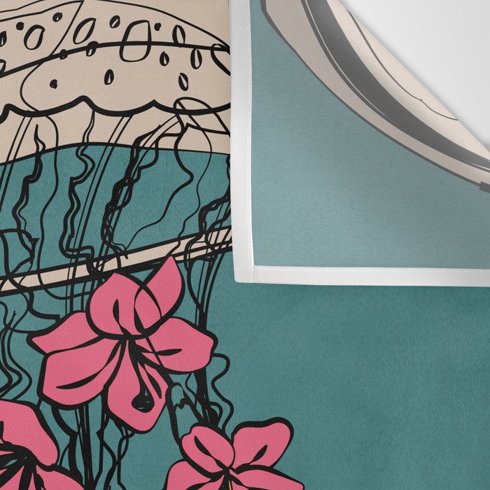 Floral Jellyfishes 1 Wall Tapestry Gallery Image 3