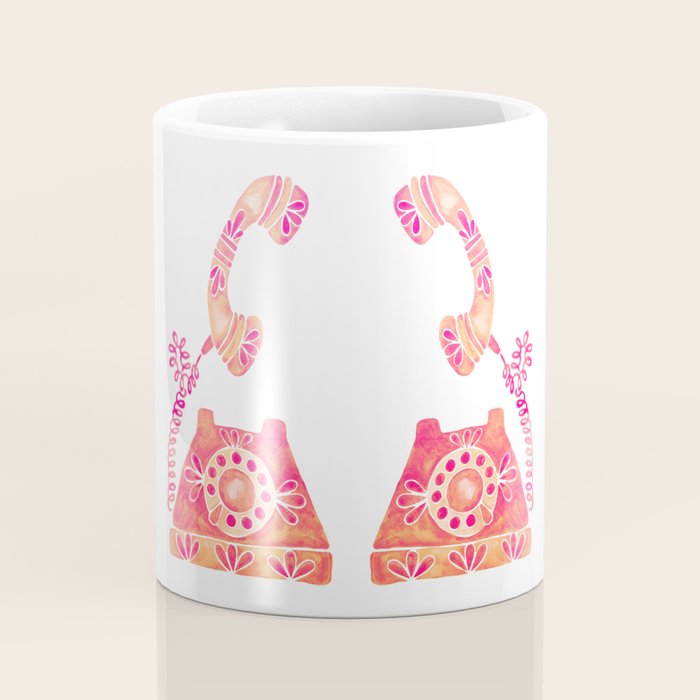 Vintage Rotary Phone - Peach Palette Coffee Mug Gallery Image 4