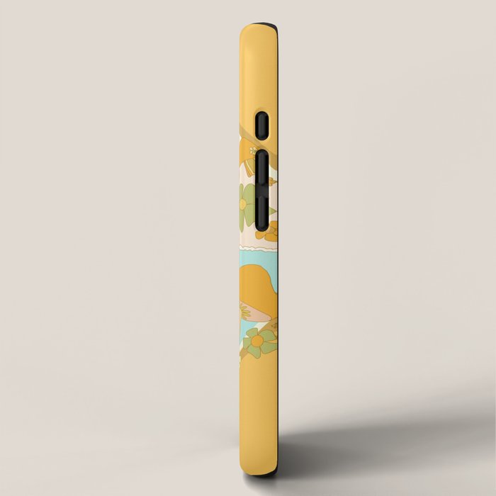 mushy love mushroom longboard surf // retro art by surfy birdy iPhone Case Gallery Image 2