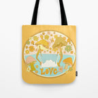 mushy love mushroom longboard surf // retro art by surfy birdy Tote Bag Gallery Image 1
