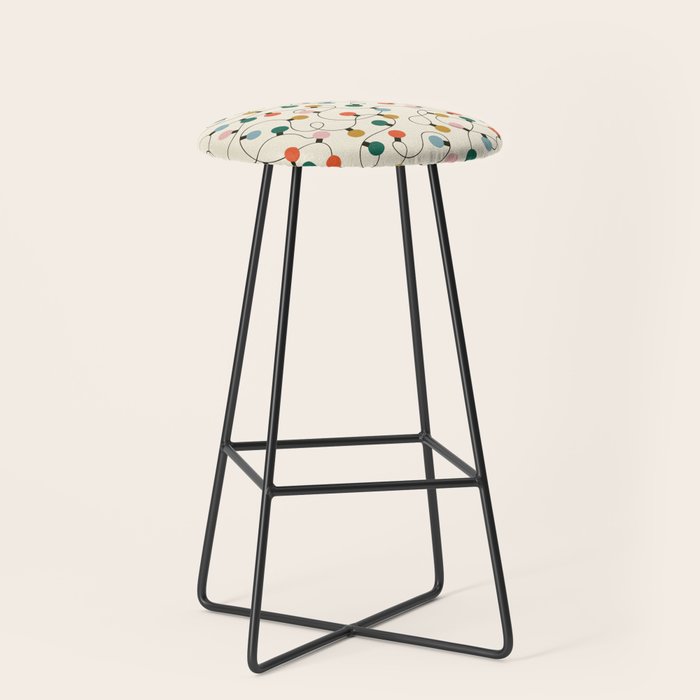 Vintage christmas lights art pattern Stool Gallery Image 1