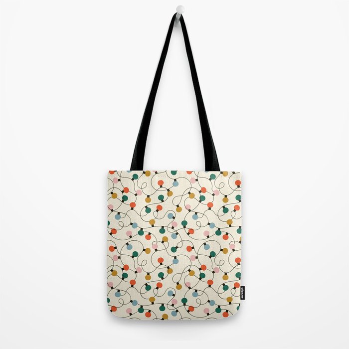Vintage christmas lights art pattern Tote Bag Gallery Image 2