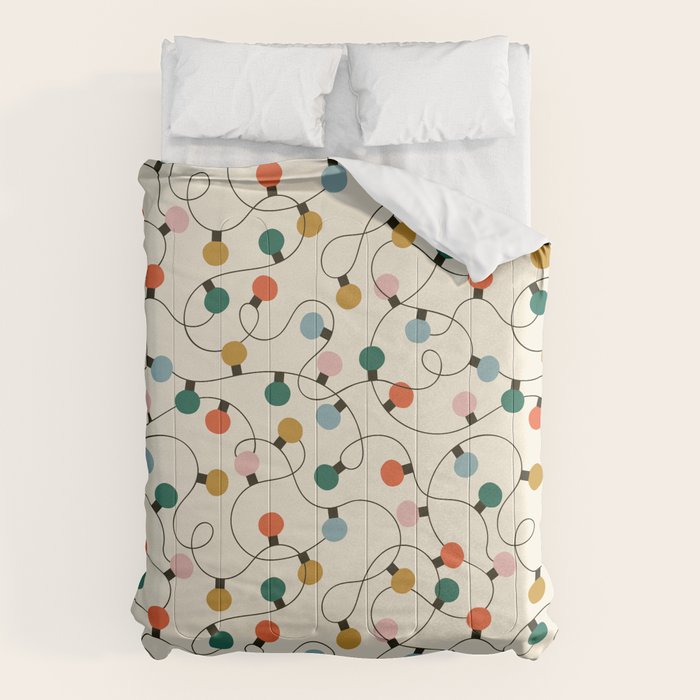 Vintage christmas lights art pattern Comforter Gallery Image 6
