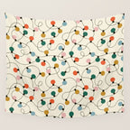 Vintage christmas lights art pattern Wall Tapestry Gallery Image 4