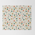 Vintage christmas lights art pattern Throw Blanket Gallery Image 2