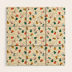 Vintage christmas lights art pattern Wood Wall Art Gallery Image 1