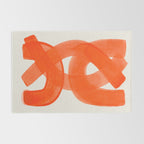 Mid Century Modern Abstract Painting Orange Watercolor Brush Strokes Rug Gallery Image 2